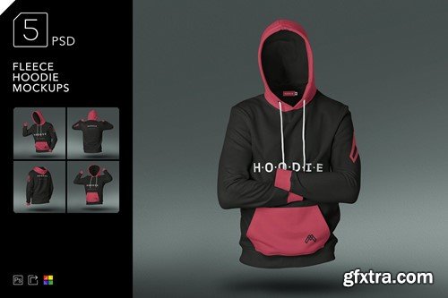 Fleece Hoodie Mockups 5QJ7GRV