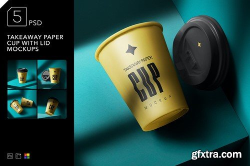 Takeaway Paper Cup With Lid Mockups RC3C48H