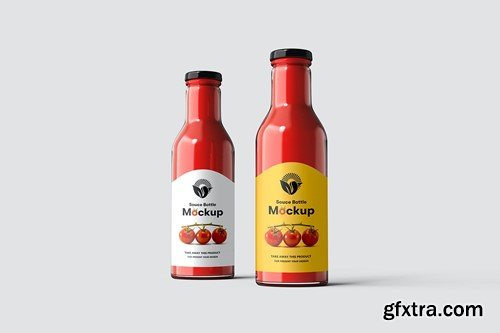 Glass Sauce Bottle PSD Mockup EFEVJS9