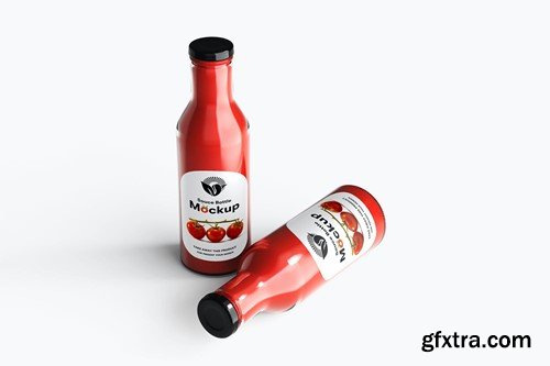 Glass Sauce Bottle PSD Mockup EFEVJS9