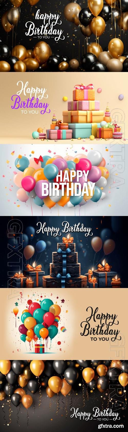 Happy birthday celebration background psd