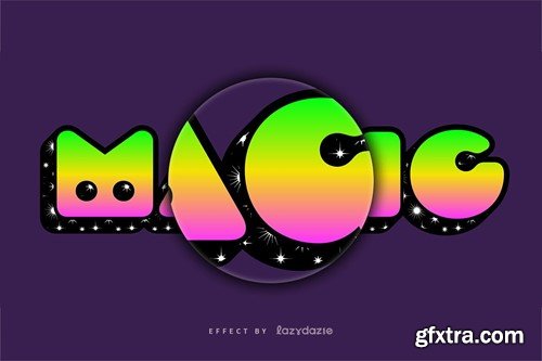 Neon Gradient Vector Text Effect Mockup NRQKE8S