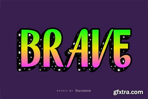 Neon Gradient Vector Text Effect Mockup NRQKE8S