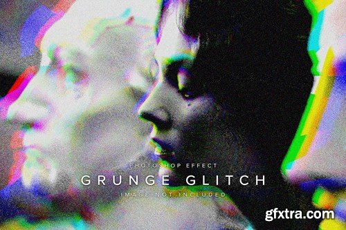 Grunge Glitch PSD Photo Effect NUFLF8Q