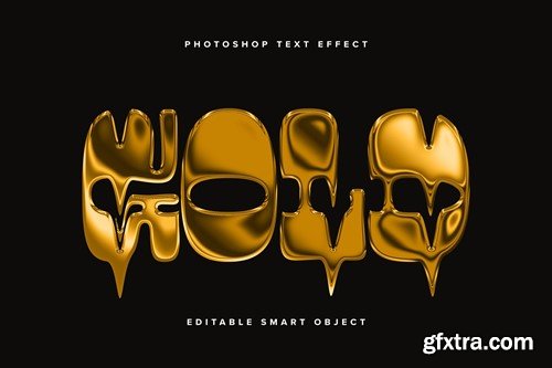 Melting Gold PSD Text Effect 74A3D6U