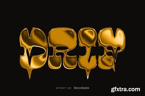 Melting Gold PSD Text Effect 74A3D6U