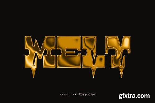 Melting Gold PSD Text Effect 74A3D6U