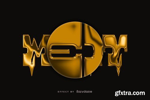 Melting Gold PSD Text Effect 74A3D6U