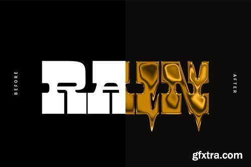 Melting Gold PSD Text Effect 74A3D6U