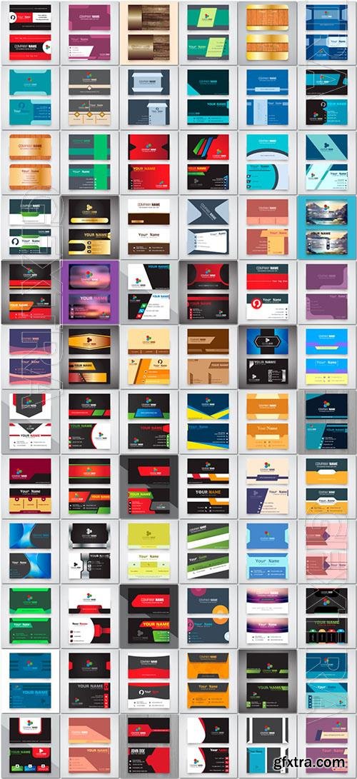 100 business cards - vector collection