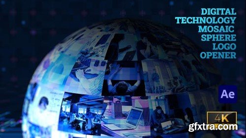 Videohive Digital Technology Mosaic Sphere Logo Opener 46315536