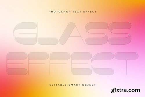 Transparent Glass Texture PSD Text Effect 986QSJE