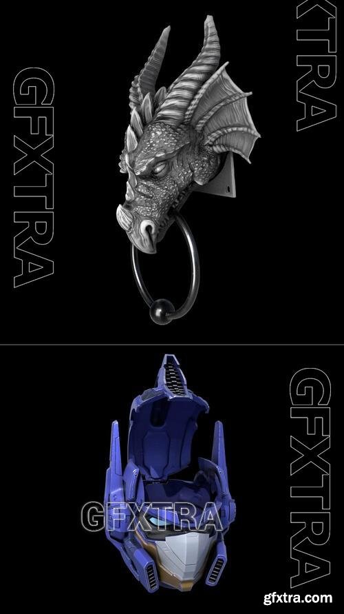 Optimus Prime Popcorn Bucket and Dragon Head Door Knocker &ndash; 3D Print Model