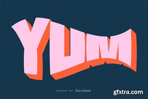 Warped Vector Text Effect Mockup 7YNFFQJ