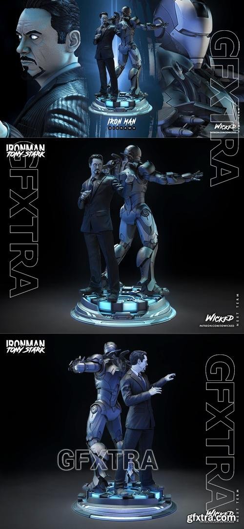 WICKED - Base Diorama Iron Man and Tony Stark &ndash; 3D Print Model