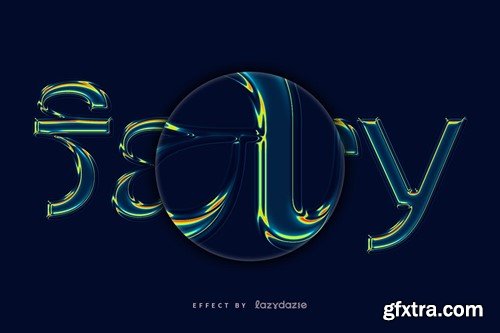 3D Holographic Chrome PSD Text Effect C4GNYJV