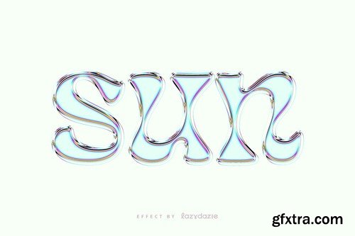 Multi Colored Iridescent PSD Text Effect SK725SY