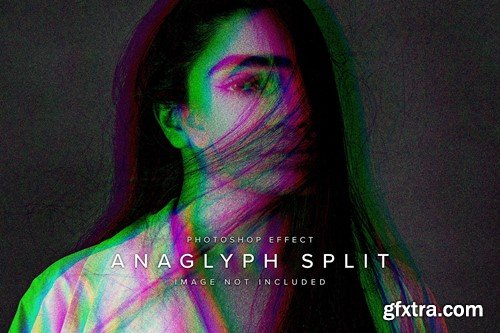 Split Anaglyph PSD Photo Effect Mockup 4FDEX2T