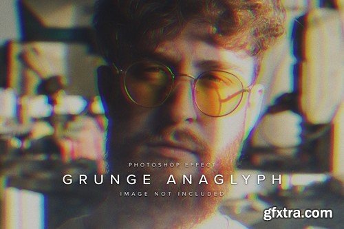 Grunge Anaglyph PSD Photo Effect Mockup 6FG5WAY