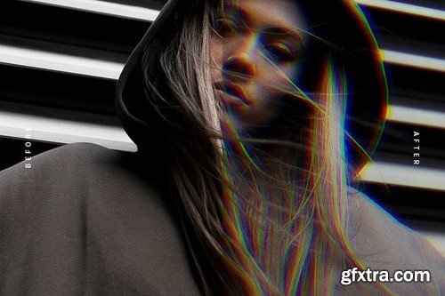 Grunge Anaglyph PSD Photo Effect Mockup 6FG5WAY