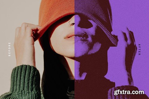 Grungy Halftone PSD Photo Effect 66PZVWW