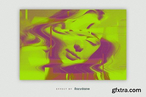 Distortion Glitch PSD Photo Effect FWAH4JS