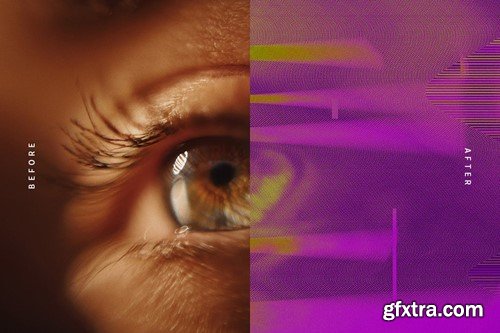 Distortion Glitch PSD Photo Effect FWAH4JS