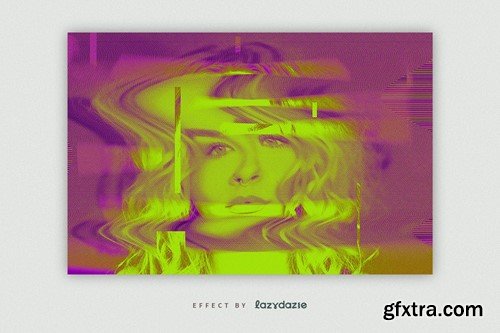 Distortion Glitch PSD Photo Effect FWAH4JS