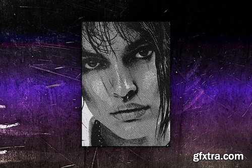 Grunge Halftone PSD Photo Effect 8QN2Y44