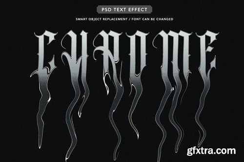 Liquid Chrome Psd Text Effect Photoshop F5AZSXX