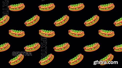 Cartoon Hotdog Pattern Background 1365182