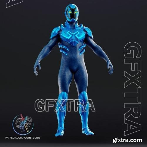 Blue Beatle Armor Blue parts only &ndash; 3D Print Model