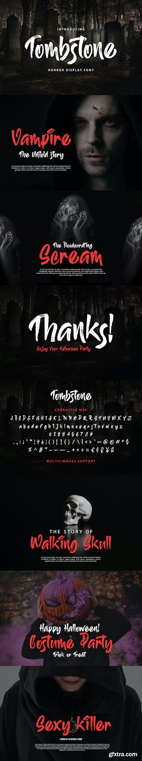 Tombstone - horror display font