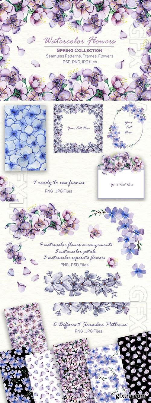 Watercolor Flowers Collection