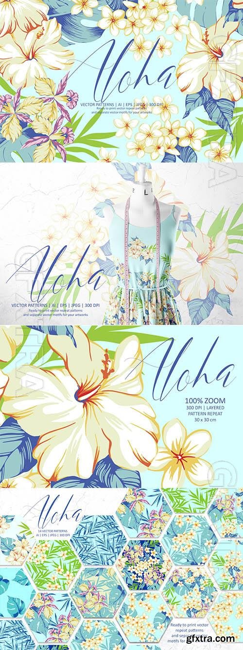 Aloha vector hawaiian patterns