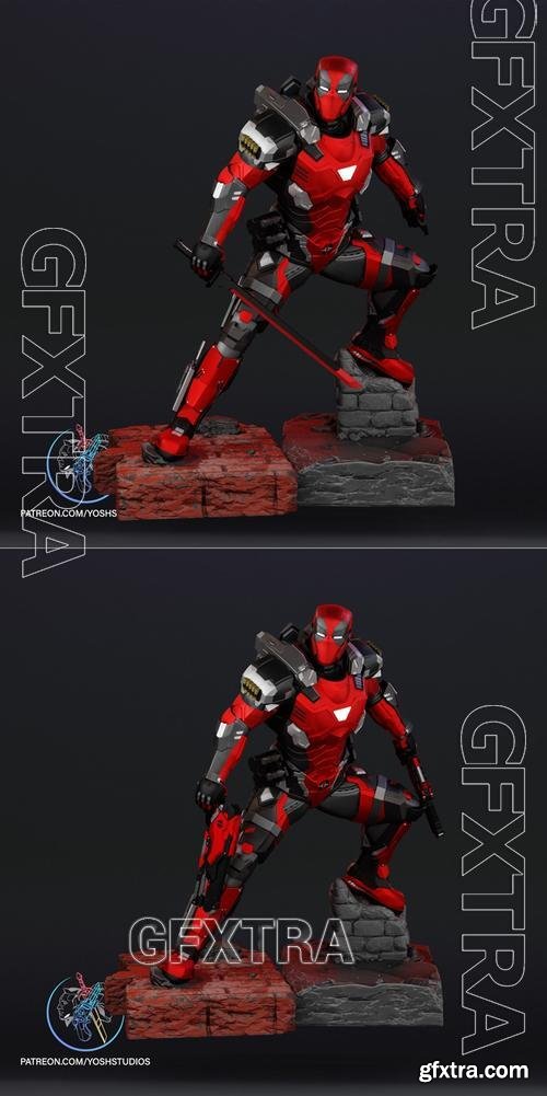 Armorized Deadpool Statue &ndash; 3D Print Model