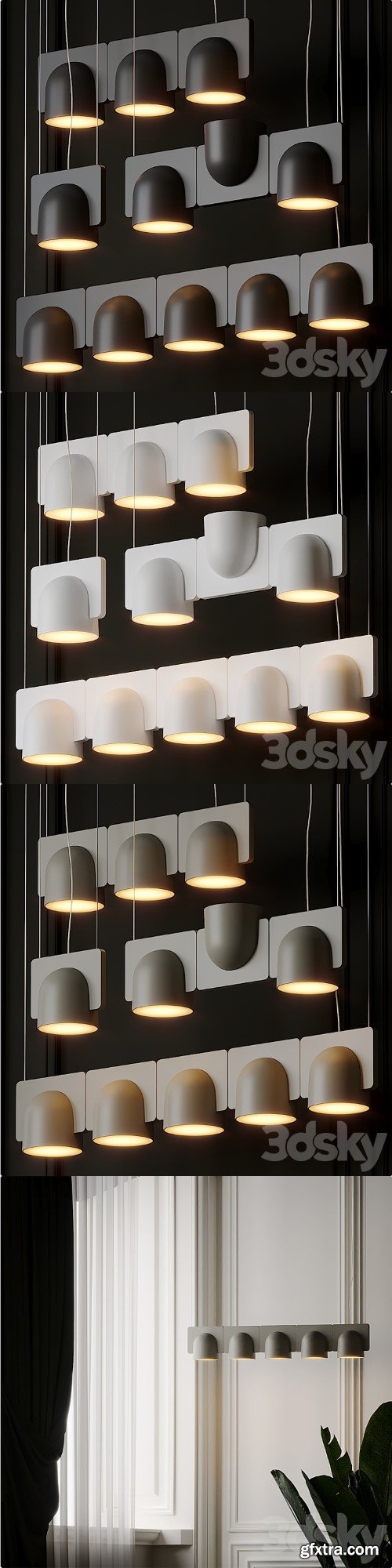 FontanaArte Igloo Suspension Lamps 4 Positions