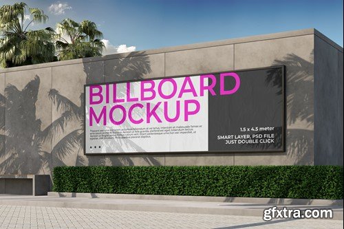 street wall billboard mockup 3KE97JA