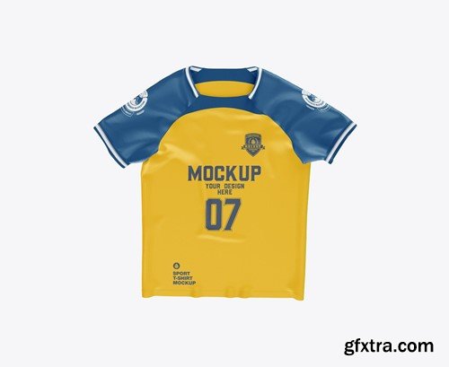 Set Flat Soccer Men’s Sports T-shirt Mockup SXPU76W