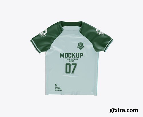 Set Flat Soccer Men’s Sports T-shirt Mockup SXPU76W