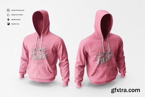 Hoodie Zipper Mockup 7AF5MYZ