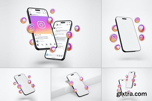 Instagram Post Smartphone Screen Mockup Collection PFA9TTL