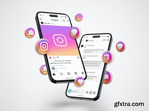 Instagram Post Smartphone Screen Mockup Collection PFA9TTL