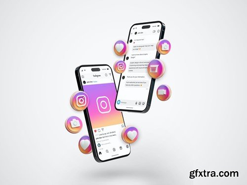 Instagram Post Smartphone Screen Mockup Collection PFA9TTL