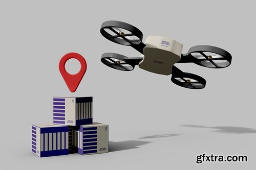 Delivery Drone Mockup H2JFCUV