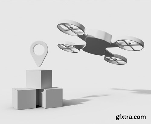 Delivery Drone Mockup H2JFCUV