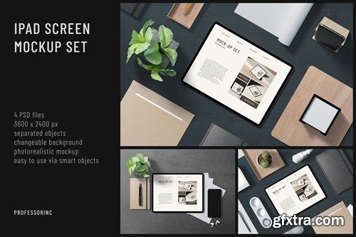 Landscape iPad Screen Mockup Set JBNS8ET