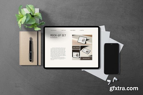 Landscape iPad Screen Mockup Set JBNS8ET