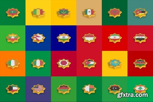 Islamic Frame World Flags 8U8SKTL