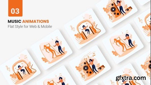 Videohive Music App Animations - Flat Concept 46280594